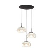 LED-hengelampe Brena, 3 lyskilder, cognac, Ø 35 cm CCT, dimbar