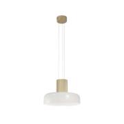 LED-pendellampe Lunar, hvit/gull, glass, CCT, dimbar