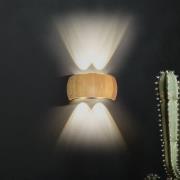 LED-vegglampe Shine-Wood, bredde 20 cm, eik/svart 4 lyskilder.