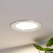 Prios LED-innbyggingslampe Cadance, sølv, 17 cm, sett med 10 stk, CCT