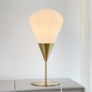 Dyberg Larsen bordlampe Ballon, hvit/messingfarget, 46 cm