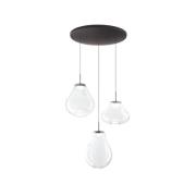 LED-pendellampe Deva, 3 lyskilder, Ø 50 cm, klar, CCT, dimbar