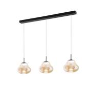 LED-pendellampe Deva, 3 lyskilder, 115 cm, rav, CCT, dimbar