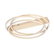 LED-taklampe Kiku, Ø 56 cm, sandfarget, metall, CCT