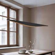 Lucande LED-pendellampe Clavit, svart, 140 cm, dimbar