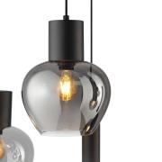 Hengelampe Ligari, svart/røykgrå, lengde 126 cm, glass