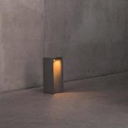 LED-sokkellampe Grot, 3000K, grå, betong, IP55, høyde 40 cm