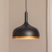 Hengelampe Sivani MR-826, svart/gull, metall, Ø 30 cm