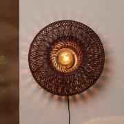 GOOD & MOJO vegglampe Arizona, rød, Ø 50 cm, bambus, stikkontakt