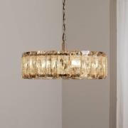 Hengelampe Orvin, antikk messing, Ø 67 cm, glass/metall, 8 lyskilder.