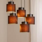 Pendellampe Soho sylindrisk rund 5 lyskilder svart/gull