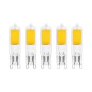 Arcchio LED-stiftpære, G9, 2,2W, 3000K, sett med 5 stk