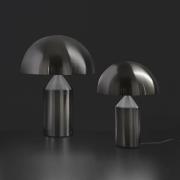 Oluce bordlampe Atollo, nikkel satin, aluminium, Ø 25 cm