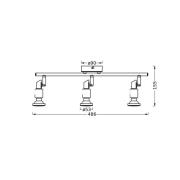 OSRAM takspot, svart 3 lyskilder GU10-LED 927 dimbar
