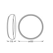 OSRAM LED-taklampe ORBIS LIVIA, Ø 43 cm, grå, metall dimbar
