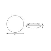 OSRAM LED-taklampe med sensor ORBIS IP44, Ø 30 cm, hvit