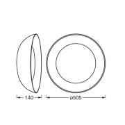 OSRAM LED-taklampe ORBIS ALVA, svart/tredekor, Ø 51 cm