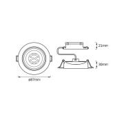 OSRAM LED innfelt spot, sett med 3, hvit, Ø 9 cm, metall, 827, dimbar