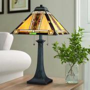 Bordlampe Navajo, Tiffany-stil, stål, glass, flerfarget