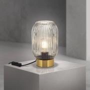 Bordlampe Carneval, røykgrå, glass, høyde 23,5 cm, E27