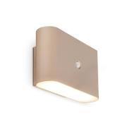 LED-vegglampe Chat, beige, 16 cm, plast, sensor