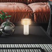 LED-bordlampe med batteri Brilo unplugged Gila, brun/grå, 21 cm