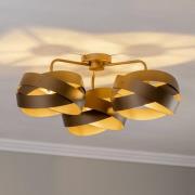 Euluna taklampe Tornado, kaffebrun, 3 lyskilder