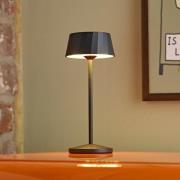 LED-bordlampe Facetta, 3-pak, svart, 22 cm, IP44