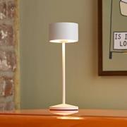 LED-bordlampe Veluna, hvit, høyde 25 cm, IP44, dimbar, CCT