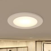 Prios LED innfelt spot Rida, hvit. Ø 10 cm, CCT, IP44