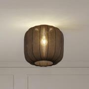 Lindby Helin taklampe, svart, stoff, Ø 35 cm