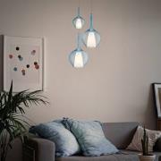 Ideal Lux pendellampe Kalique 1, blå, Ø 18 cm, plast