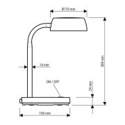 LED-skrivebordslampe MAULabby, hvit, høyde 30 cm