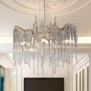 Hengelampe Heritage, Ø 50 cm, gullfarget/klar, glass