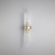 Vegglampe Lara, høyde 56 cm, gullfarget/klar, glass/metall