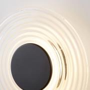 LED-vegglampe Cleo, gjennomsiktig/matt svart, Ø 30 cm, glass