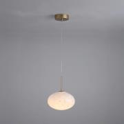 LED-hengelampe Confetti, Ø 25 cm, gullfarget/hvit, glass