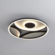 LED-taklampe Zendisc, motiv halvcirkel, Ø 39 cm, svart