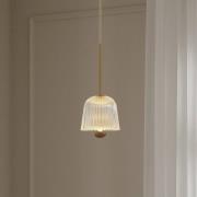 Nuura LED-hengelampe Asteea 1, Ø 12 cm, messingfarget/klar