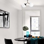 Taklampe Damar, svart, glass, 2 lyskilder, lengde 44 cm