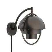 Gubi vegglampe Multi-Lite, svart-messingfarget, metall
