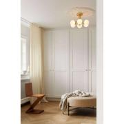 Nuura taklampe Apiales 6, messingfarget/opal, Ø 50 cm