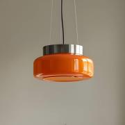 Hengelampe BonBon, oransje, Ø 25 cm, glass