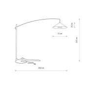 Bue-lampe Poise, umbra grå, stål, tekstil, utstrekning 260 cm