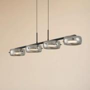 Lucande LED-hengelampe Martis, svart, 4 lyskilder, dimbar