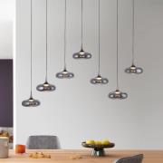 SCHÖNER WOHNEN LED-hengelampe Posh 7 lyskilder, røkt glass, 3.000 K