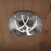 LED-taklampe Malou, glass, CCT, fjernkontroll