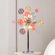 Bordlampe Explosion, glass, pastellfarget, krom, G9