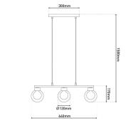 Hengelampe Donika, 3 lyskilder, glass, brun, ravfarget, G9