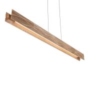 LED-hengelampe Atacama, eik/svart, tre, lengde 116 cm